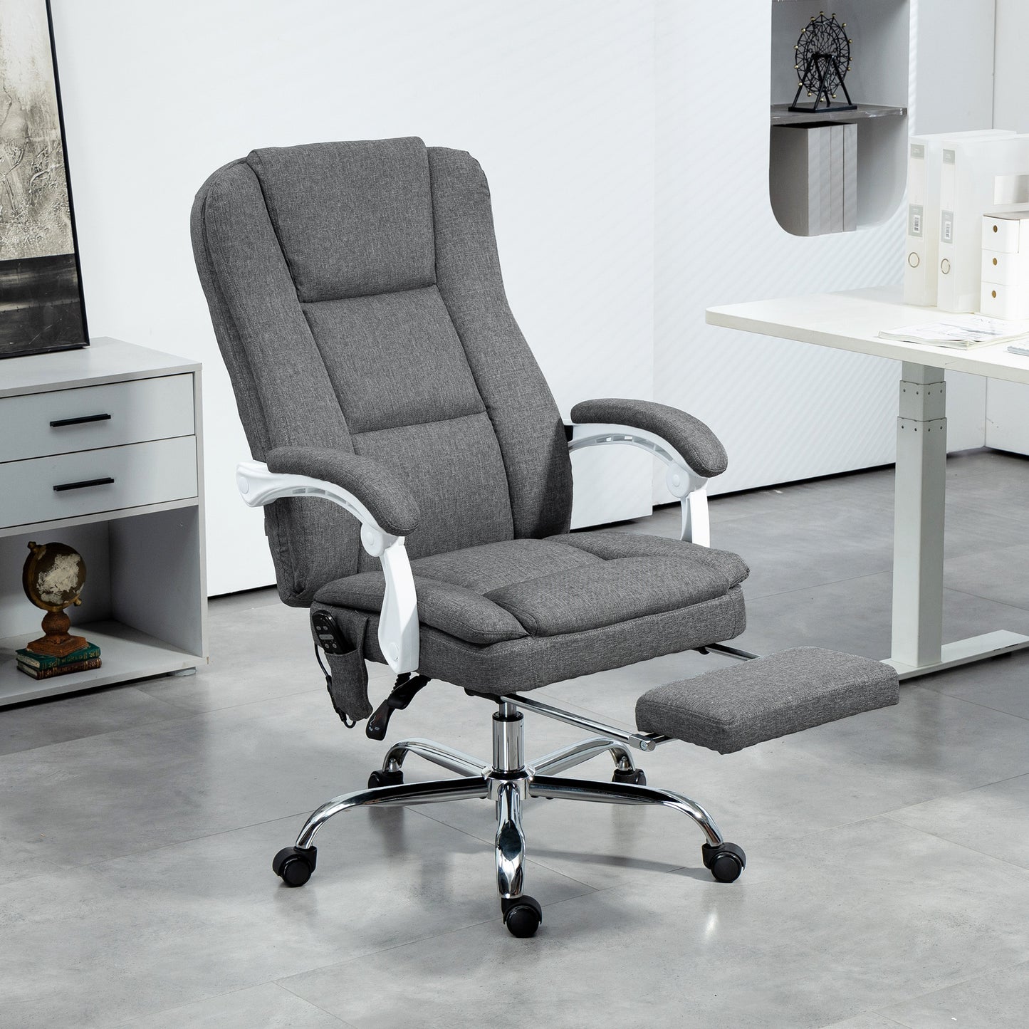 Six-Point Office Massage Chair, with Heat - Grey