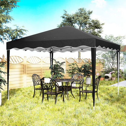 3 x 3cm Adjustable Height Pop-Up Gazebo, with Bag - Black