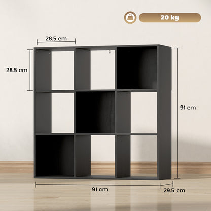 Nine-Cube Storage Shelf - Black