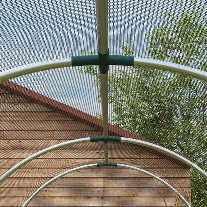 360 x 120cm Galvanised Steel Fruit Cage, Plant Protection Tent with Zipped Door, Black