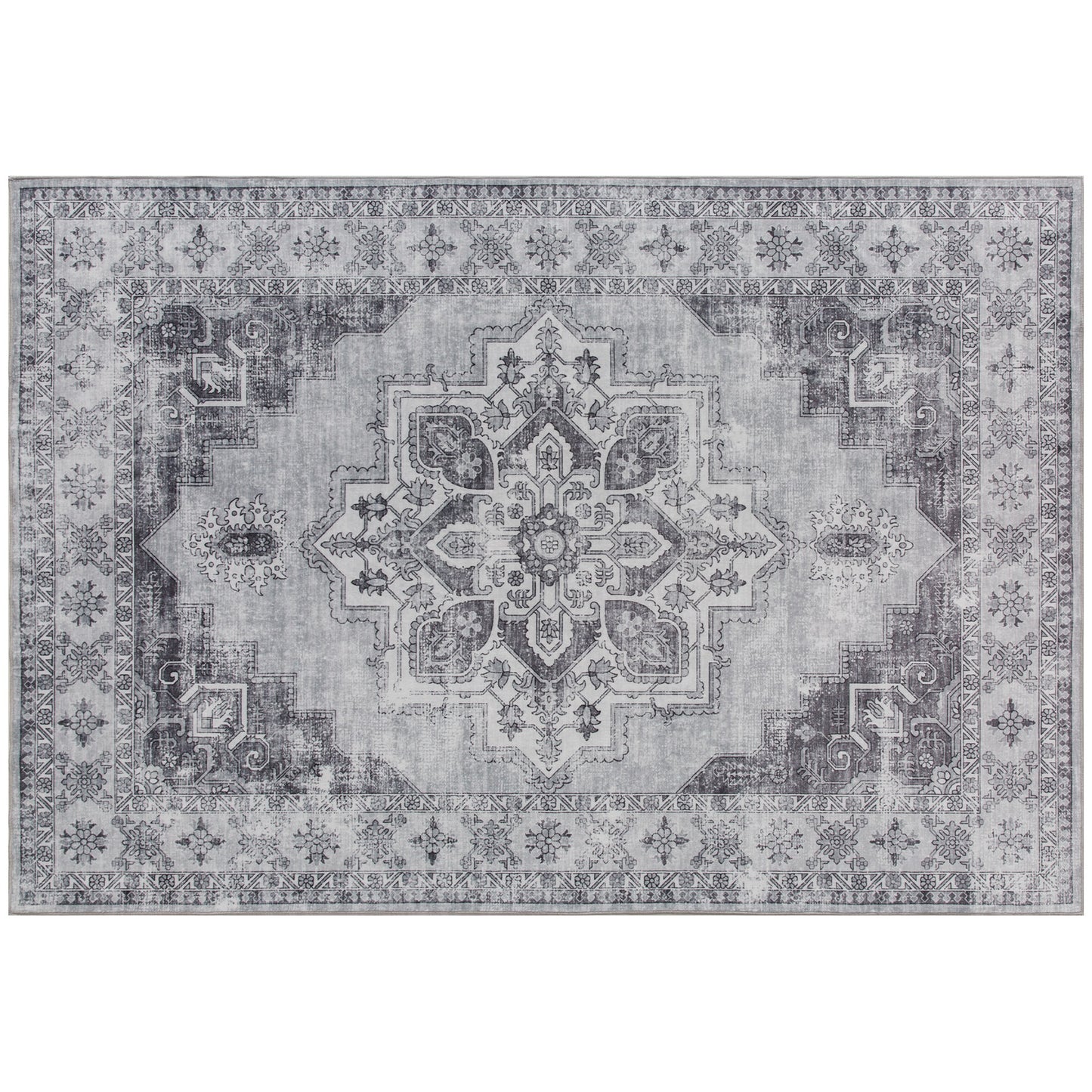 Vintage Area Rug, Non-Slip Washable Rug, Flannel Floor Carpet for Living Room, Bedroom, Dining Room, Home Office