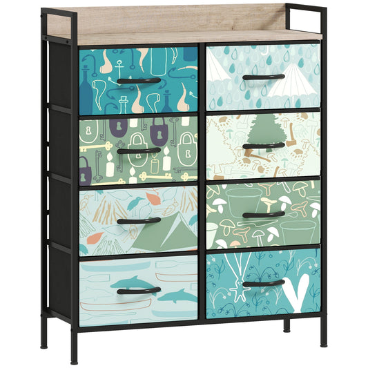 8-Drawer Chest of Drawers - Blue