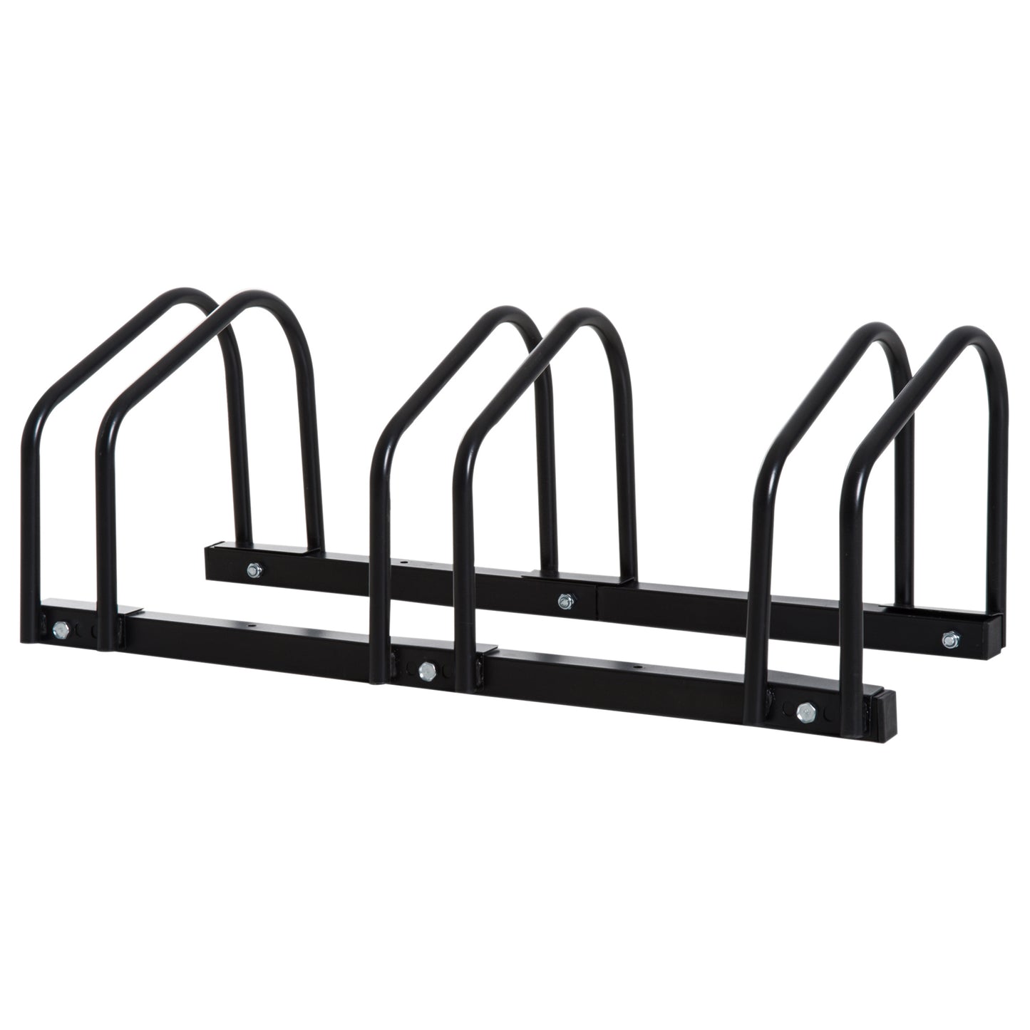 Bike Stand Parking Rack Floor or Wall Mount Bicycle Cycle Storage Locking Stand 76W x 33D x 27H (3 Racks, Black)