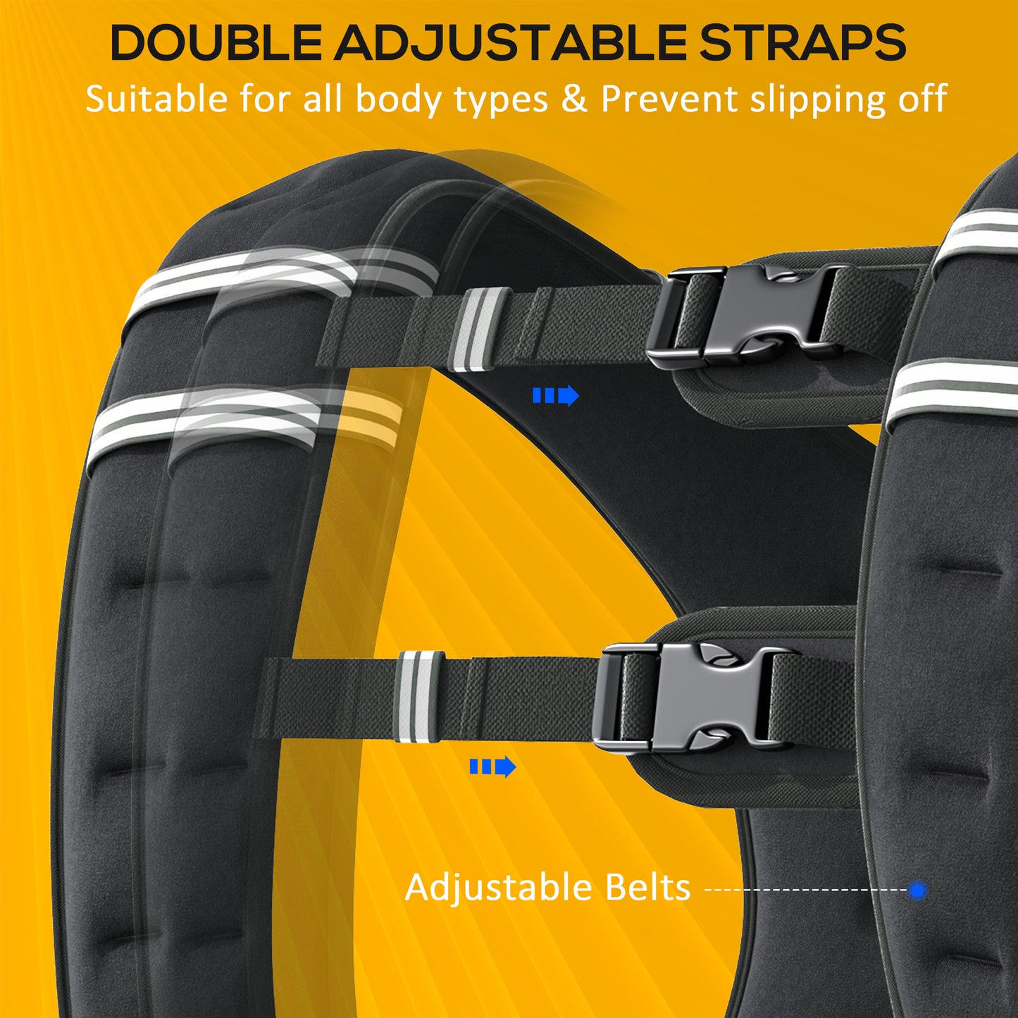 10KG Weighted Vest, Running Weight Vest with Adjustable Strap, Convenient Pocket and Reflective Strips for Men and Women
