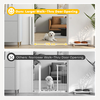 Retractable Pet Safety Gate, Folding Dog Barrier, Grey