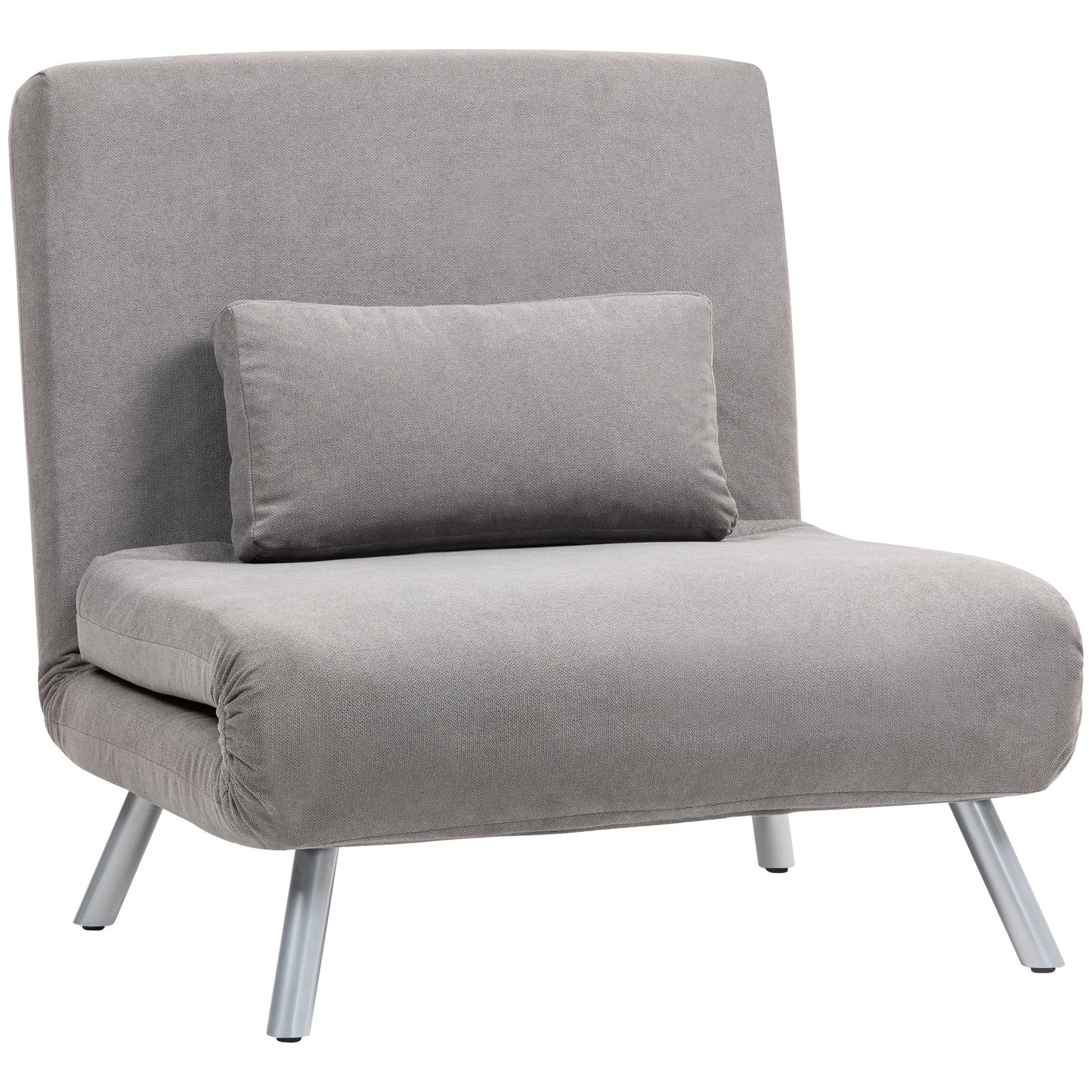 Single Snow Flannel Chair Bed - Grey