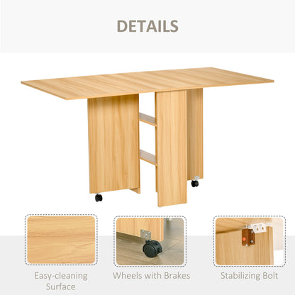 Folding Drop-Leaf Dining Table with Storage – Teak
