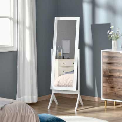 Full Length Mirror, Freestanding Adjustable Angle Dressing Mirror for Bedroom, Living Room, 148 x 47 cm, White