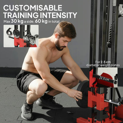 Power Tower with Lat Pull Down Machine, Pull Up Bar, Dip Station, Adjustable Height Power Pack for Home Gym