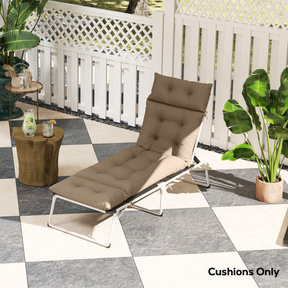 Sun Lounger Cushion Only, 190 x 56 x 10 cm Garden Lounge Chair Cushion, UPF20+ 220gsm Fabric