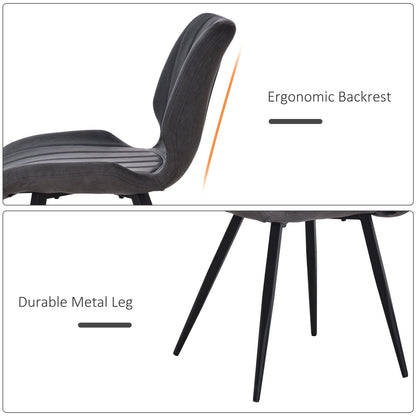 Dining Chairs Set of 2, PU Leather Upholstered Kitchen Chairs with Backs
