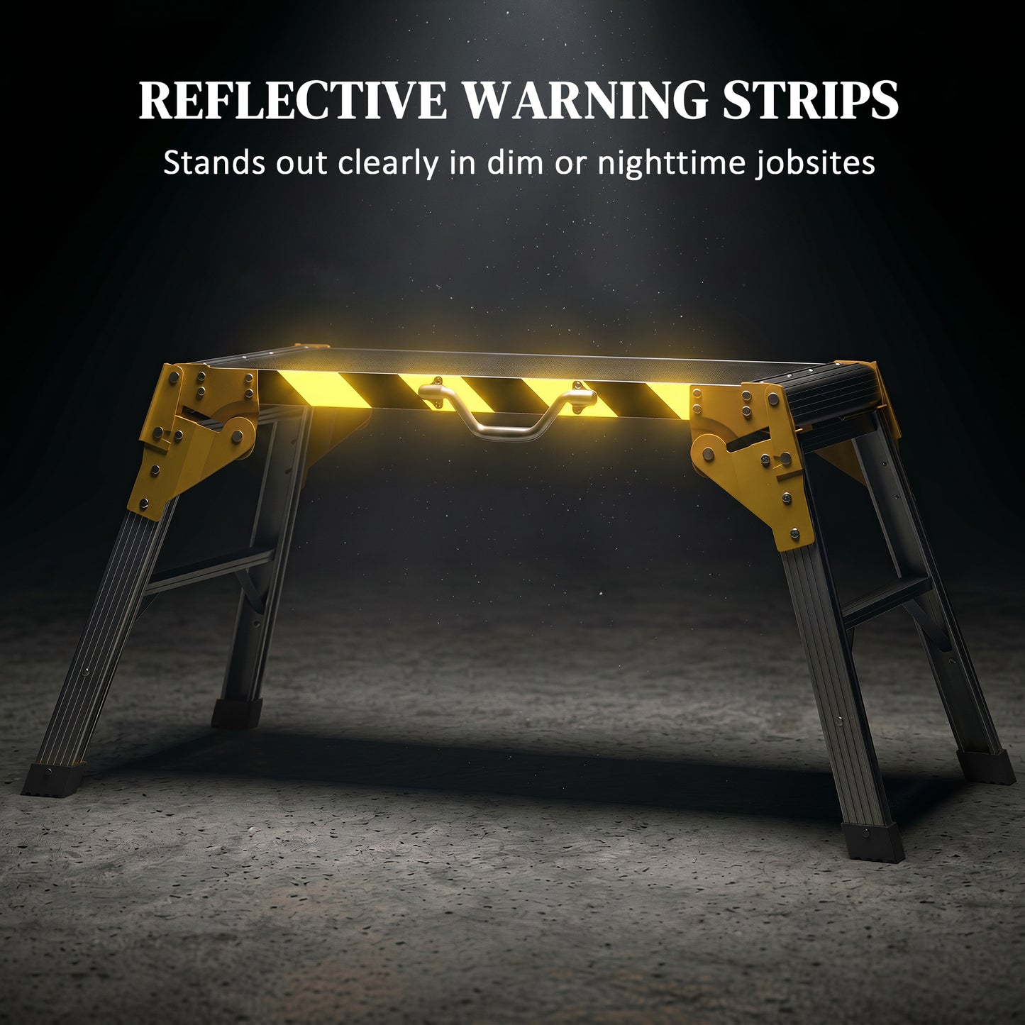 Work Bench, Foldable Aluminium Alloy Tool Stand with Handle, Non Slip, 150 kg, 110 x 32 x 50 cm