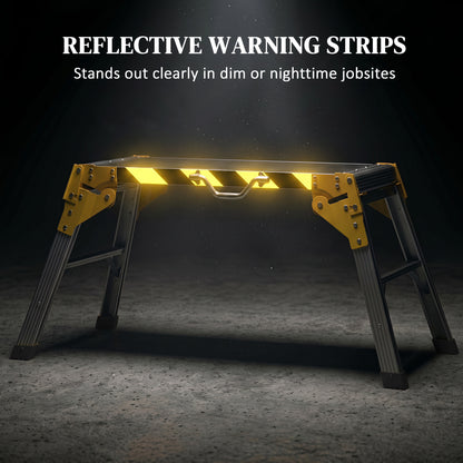 Work Bench, Foldable Aluminium Alloy Tool Stand with Handle, Non Slip, 150 kg, 110 x 32 x 50 cm