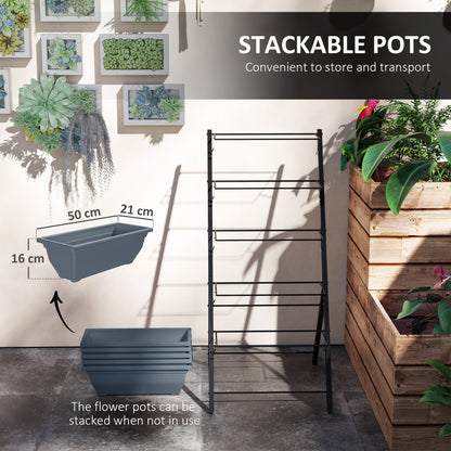 5-Tier Raised Garden Bed, Vertical Ladder Plant Stand with 5 Removable Boxes, Drainage Holes and Plugs