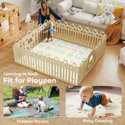 Foldable Double-Sided Baby Play Mat, for Toddlers, Bedrooms, Nurseries, Playrooms
