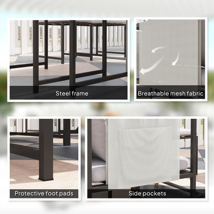 Nine-Piece Steel Frame Garden Dining Set - Dark Grey