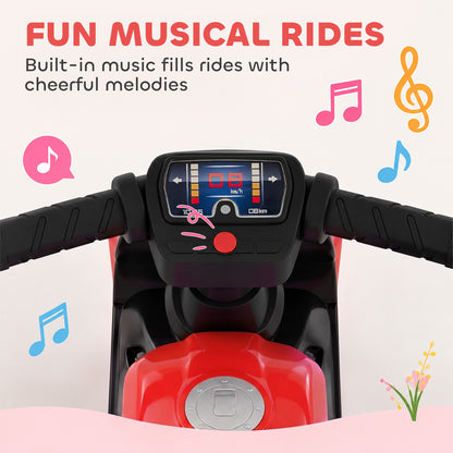 Balance Bike with Music Extra-Wide Wheels Toddler Bike for Boys Girls Red