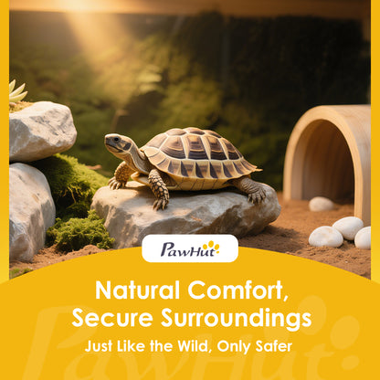 Tortoise House, Small Reptile Wooden House, with Mesh Roofs, Side Panels, for Turtles, Lizards, Geckos and Snakes