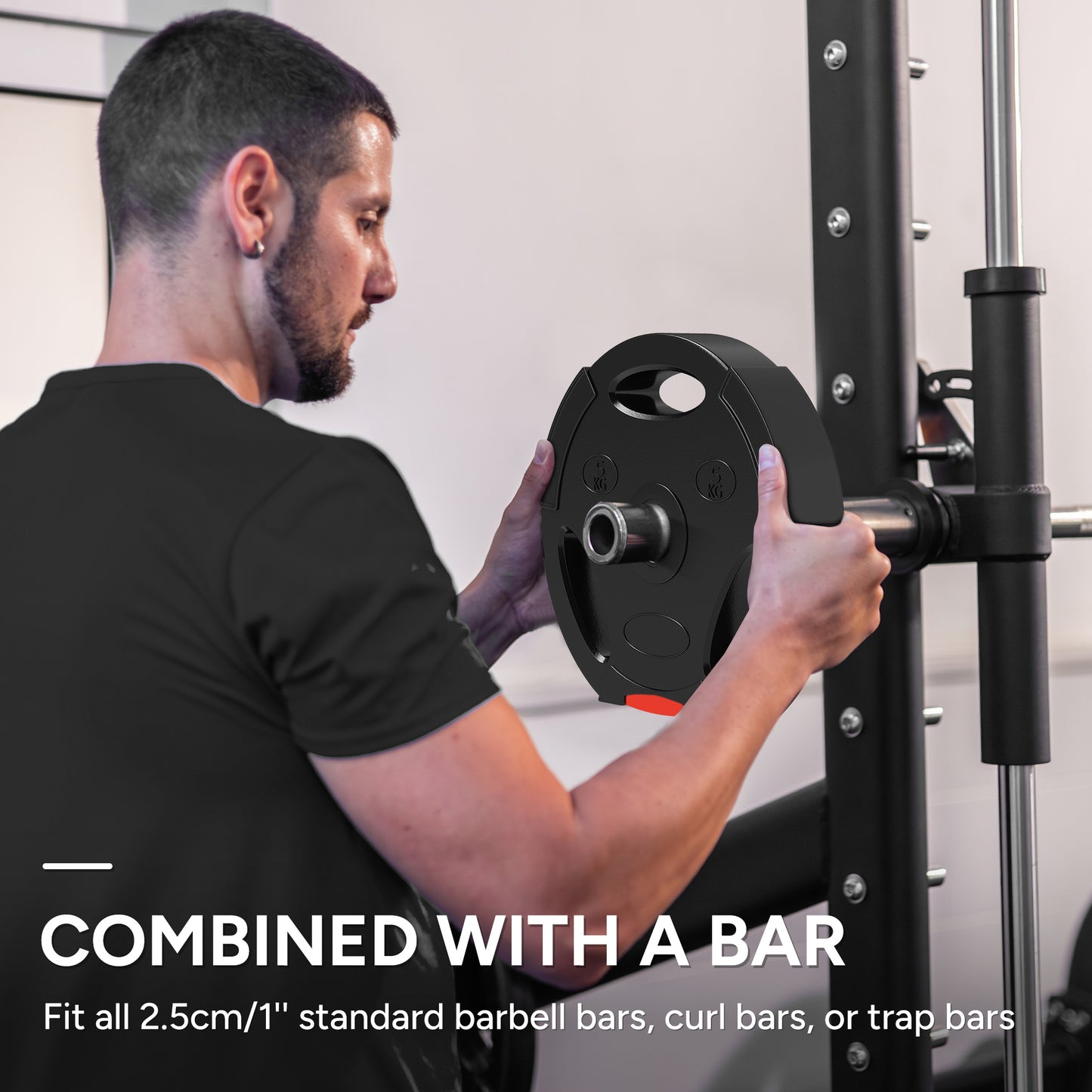 Weight Plates Set, with Two 10kg and Two 5kg weights, Black