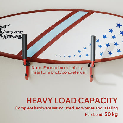 Kayak Canoe Heavy Duty Wall Mounted Storage Holder Rack Heavy Duty Storing Hangers Red