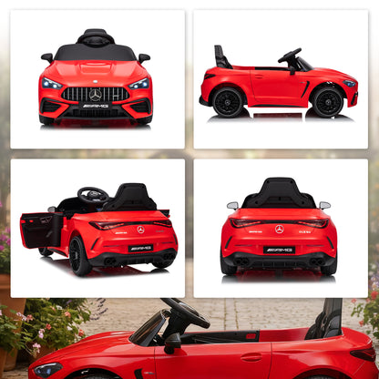 Licensed Mercedes AMG Kids Electric Car, 12V Ride On Car with Dual Motors, Remote Control for 3-6 Years, Red
