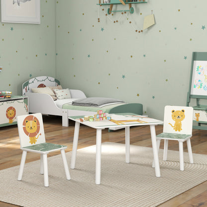 3-Piece Toddler Table and Chair Set, Kids Table with 2 Chairs Set for Bedroom, Nursery, Playroom, Green