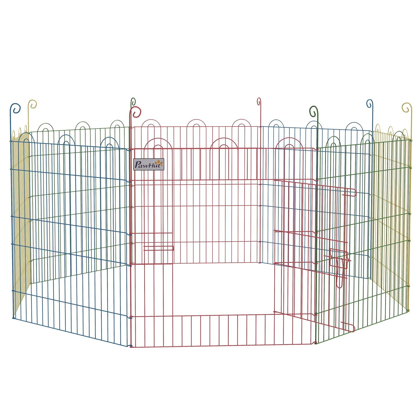 Pet Playpen Crate, with Eight Panels, Door, for Indoors and Outdoors, 60H x Φ156cm
