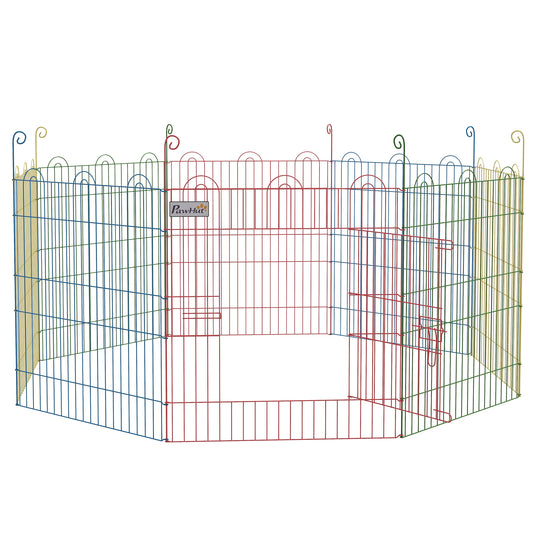 Pet Playpen Crate, with Eight Panels, Door, for Indoors and Outdoors, 60H x Φ156cm