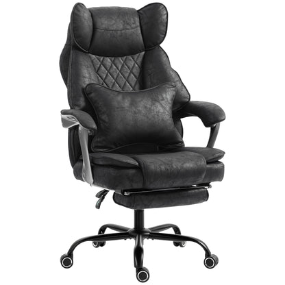 Executive Office Chair, Leathaire Big and Tall Office Chair 180 kg with Wide Seat, Reclining, Lumbar Support, Black