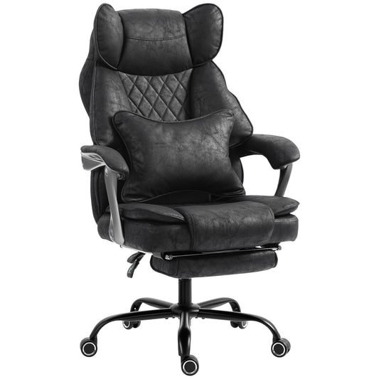 Executive Office Chair, Leathaire Big and Tall Office Chair 180 kg with Wide Seat, Reclining, Lumbar Support, Black