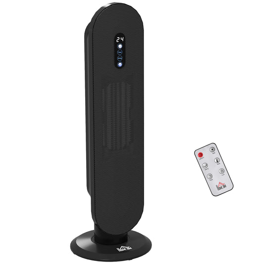 45° Oscillating Ceramic Space Heater, with Remote - Black