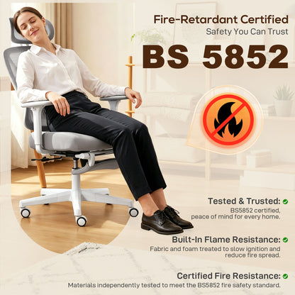 Ergonomic and Adjustable Office Chair - Grey