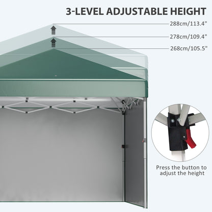 3 x 3 (M) Pop Up Gazebo, UPF 30+ with 2 Sidewalls, Leg Weight Bags and Wheeled Bag
