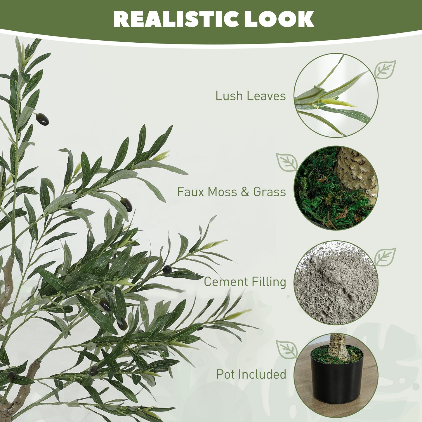 Set of Two Silk Leaf Artificial Olive Trees