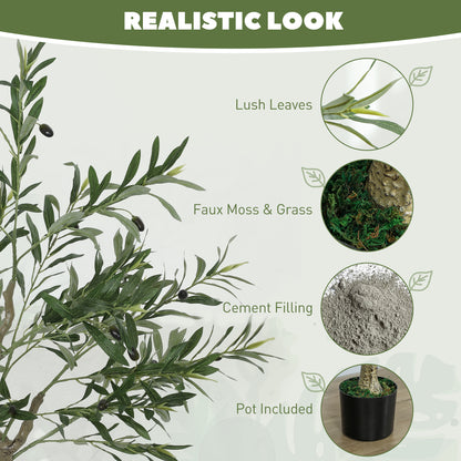 Set of Two Silk Leaf Artificial Olive Trees