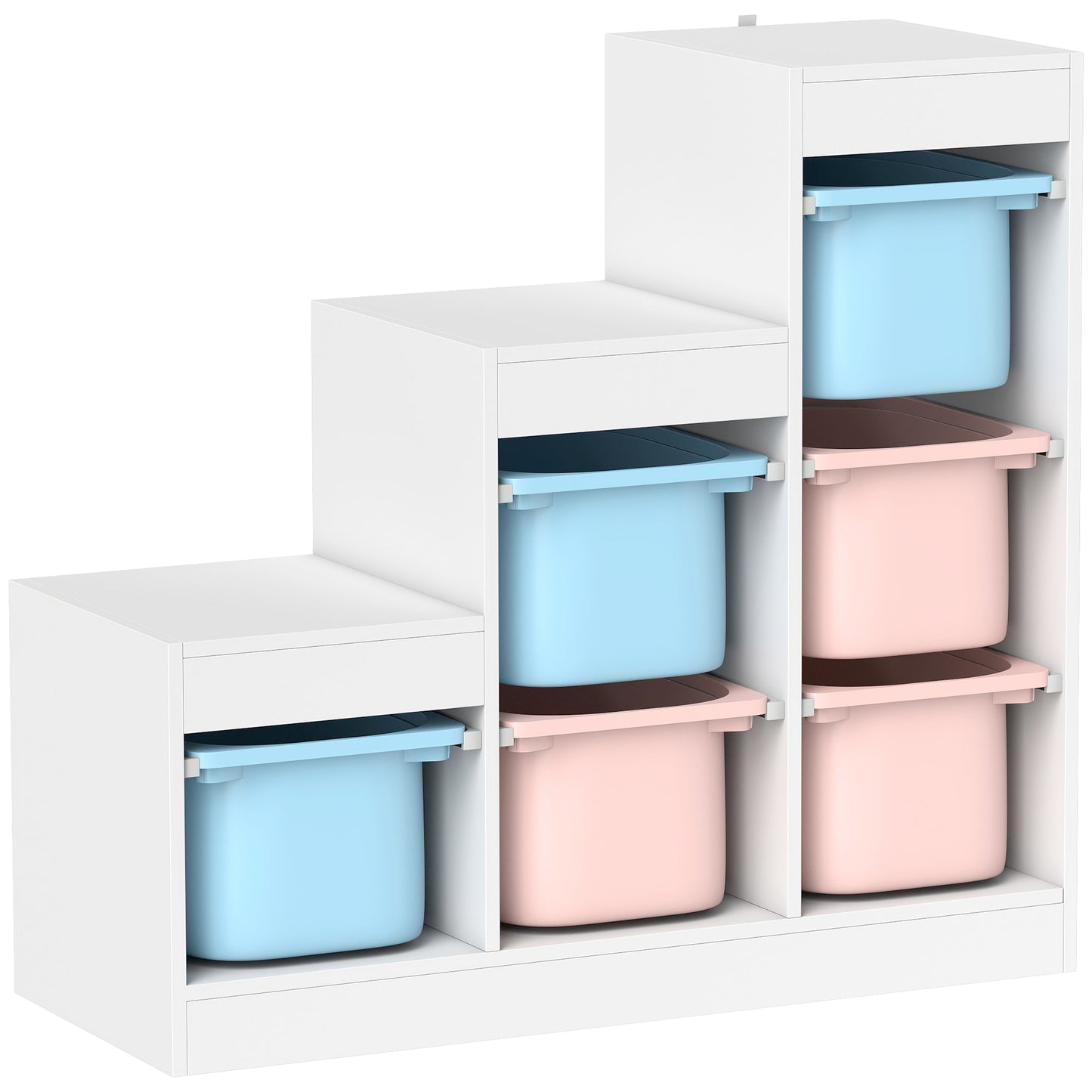 Toy Storage Organiser, Three-Layer Kids Toy Storage Units, with Removable Bins, for Ages 3-8 Years, Multi-colour
