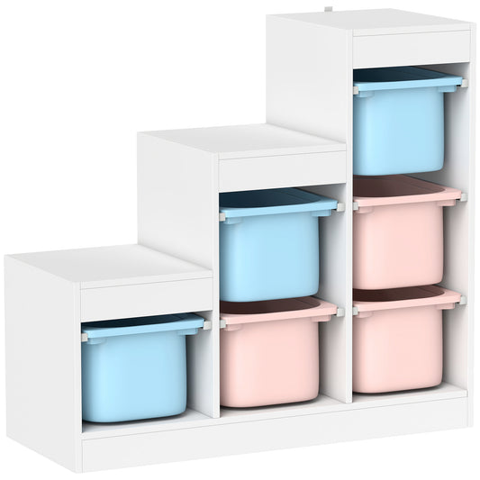 Toy Storage Organiser, Three-Layer Kids Toy Storage Units, with Removable Bins, for Ages 3-8 Years, Multi-colour