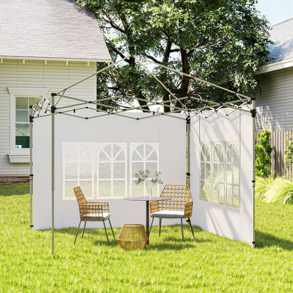 Gazebo Side Panels, Sides Replacement with Window for 3x3(m) or 3x4m Pop Up Gazebo, 2 Pack, White