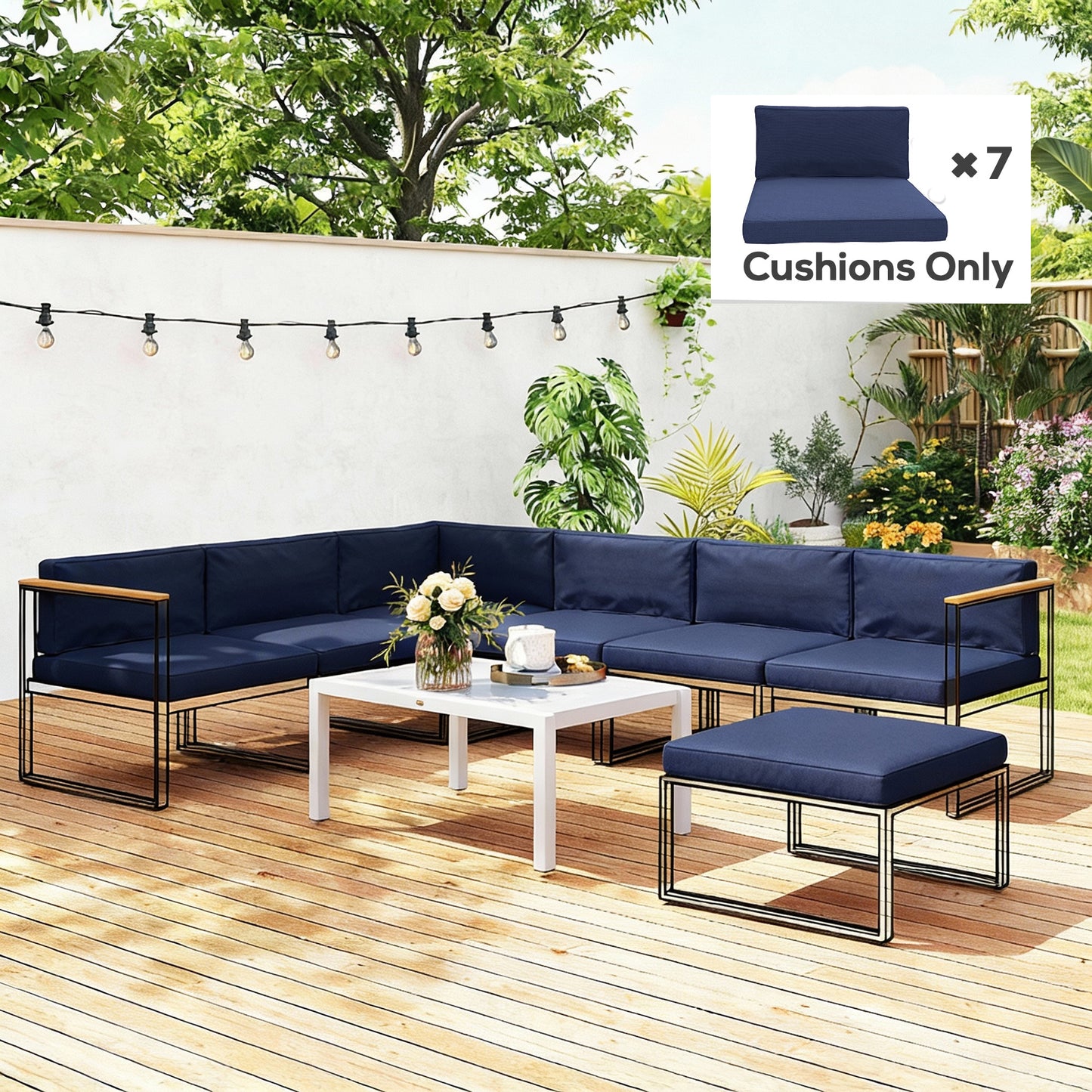 14-piece Dining Set Cushions - Dark Blue
