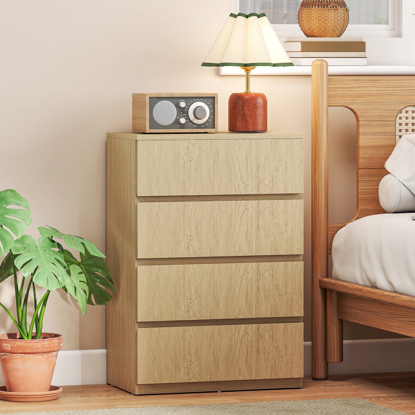 Chest of Drawers, 4-Drawer Storage Cabinets, Modern Dresser, Storage Drawer Unit for Bedroom
