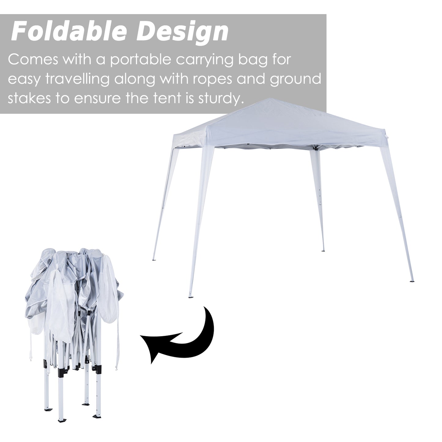 3 M x 3 M Base/ 2.5 M x 2.5 M Top Pop Up Gazebo with Carry Bag