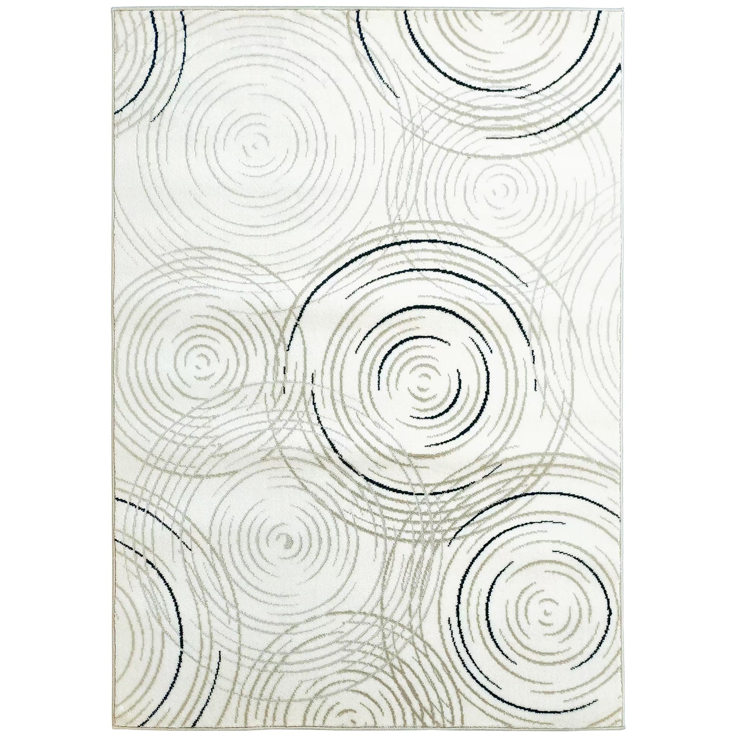 Modern Area Rug, Swirl Pattern Machine Washable Rug, Allergy-Friendly Floor Carpet for Living Room, Bedroom, Dining Room