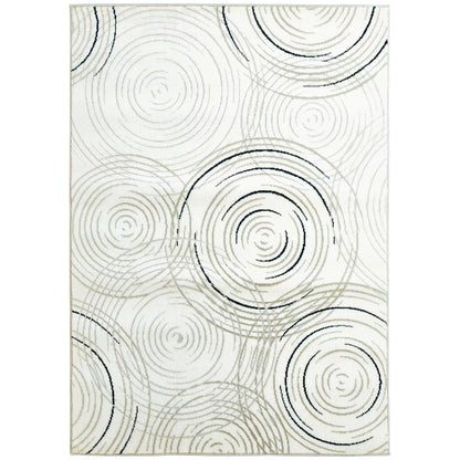 Modern Area Rug, Swirl Pattern Machine Washable Rug, Allergy-Friendly Floor Carpet for Living Room, Bedroom, Dining Room