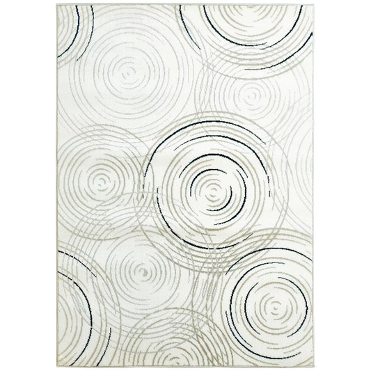 Modern Area Rug, Swirl Pattern Machine Washable Rug, Allergy-Friendly Floor Carpet for Living Room, Bedroom, Dining Room
