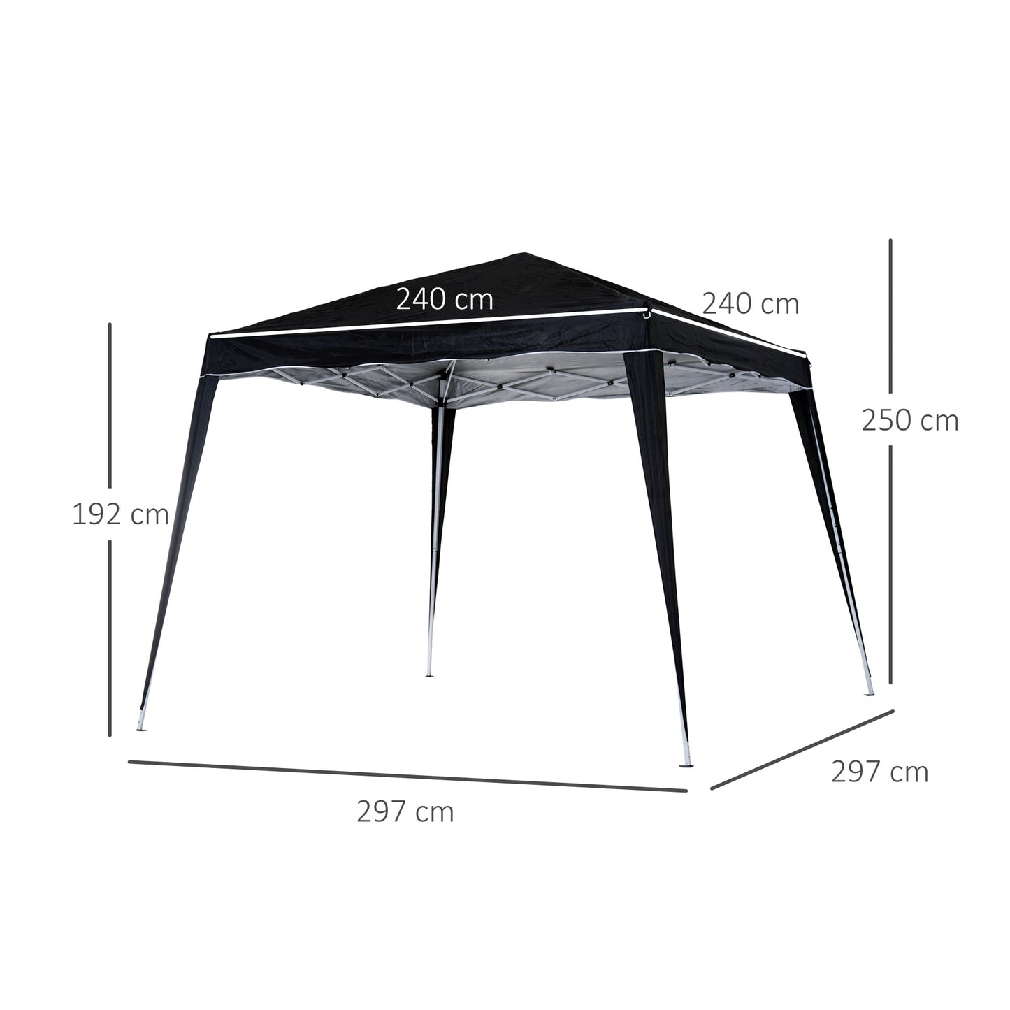 3 M x 3 M Base/ 2.5 M x 2.5 M Top Pop Up Gazebo with Carry Bag