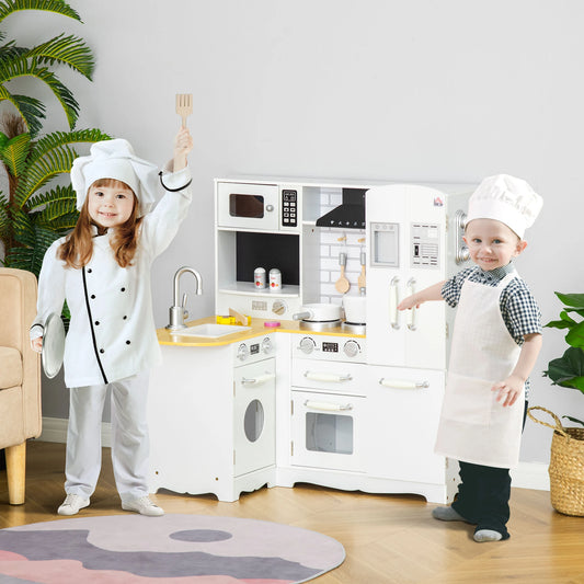 Kids Wooden Kitchen Playset - White