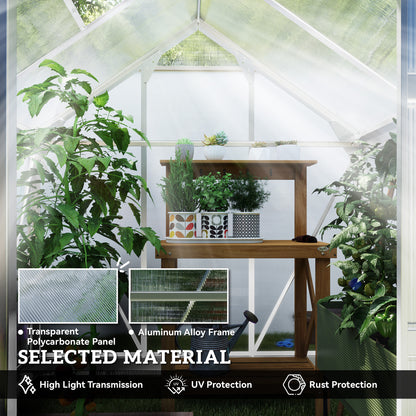6 x 6ft Polycarbonate Greenhouse - Clear