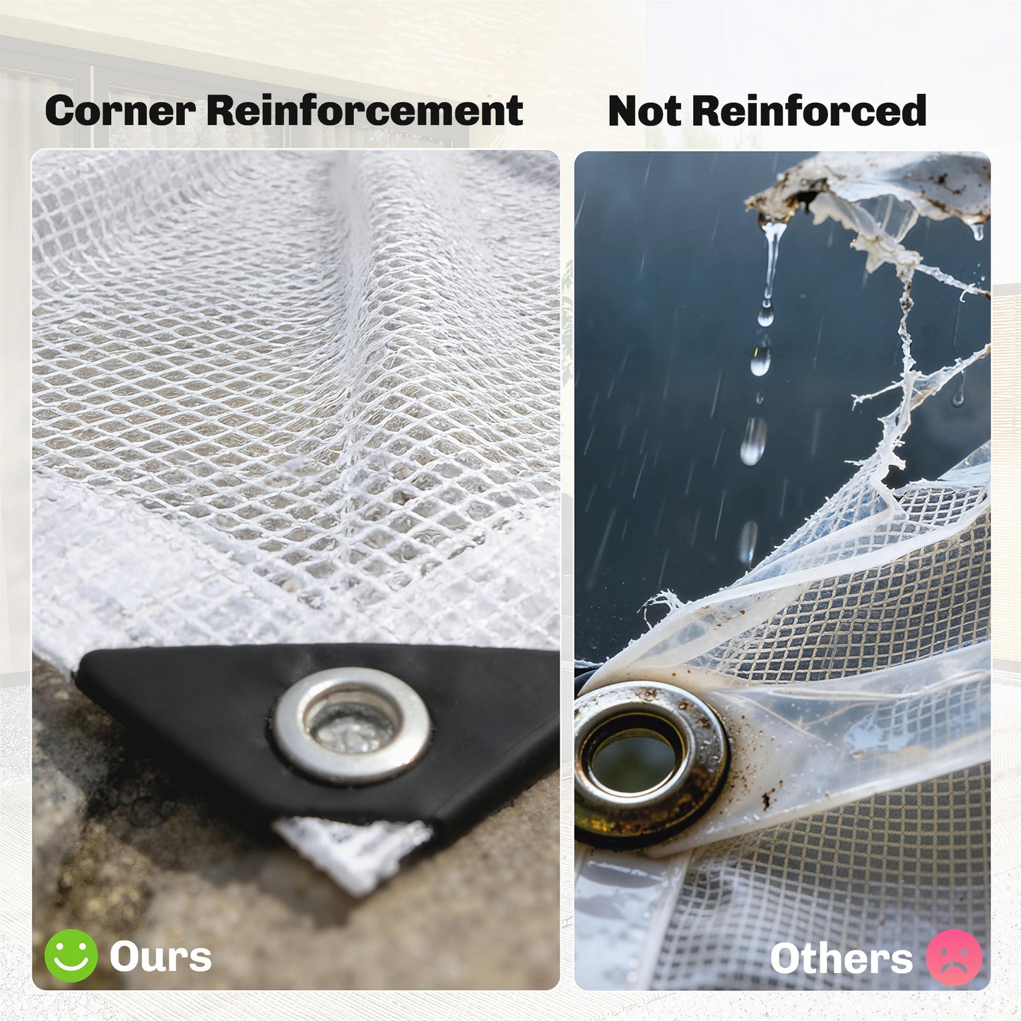 3 x 5m Waterproof Tarpaulin, Heavy Duty 140GSM Tear-Resistant PE Tarp with Reinforced Grommets, UV Protected Cover