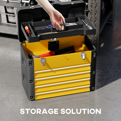 4 Drawers Large Toolbox - Yellow