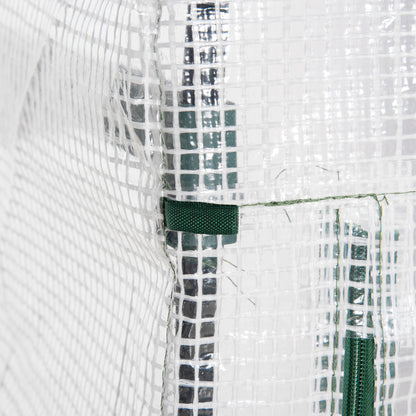 4 Tier Mini Greenhouse, Portable Compact Green House with Steel Frame, PE Cover, Roll-up Door, 70 x 50 x 160 cm, White